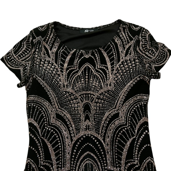 Vintage 90s Glitter Bodycon Dress Sparkles Mini Party - Picture 4 of 6